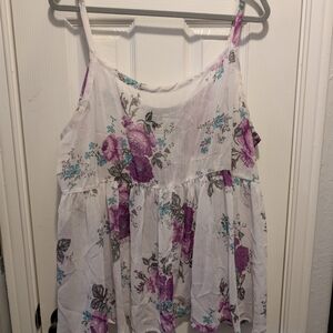Torrid Floral Blouse in Purple and Blue